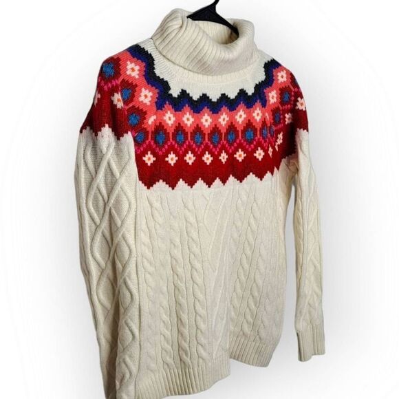 LOFT Fair Isle Turtleneck Sweater size Small - Picture 5 of 9